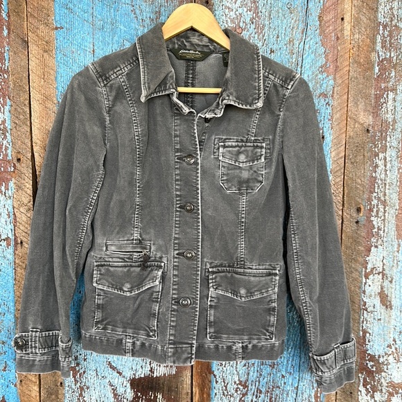 Eddie Bauer Corduroy Jacket Women’s Gray Size S - Picture 1 of 3